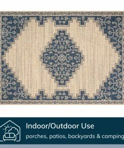 Well Woven Mani Oriental Medallion Indoor Outdoor Blue Flatweave Rug 13 Well Woven Mani Oriental Medallion Indoor Outdoor Blue Flatweave Rug