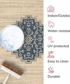 Well Woven Mani Oriental Medallion Indoor Outdoor Blue Flatweave Rug 15 Well Woven Mani Oriental Medallion Indoor Outdoor Blue Flatweave Rug