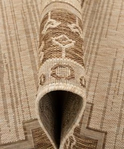 Well Woven Mani Oriental Medallion Indoor Outdoor Brown Flatweave Rug