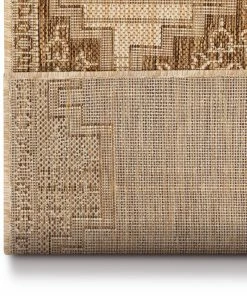 Well Woven Mani Custom Size Indoor/Outdoor Runner Oriental Medallion Brown 31 Inch Width X Choose Your Length Hallway Flat-Weave Runner Rug