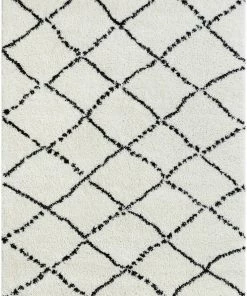Well Woven Global Patli Moroccan Trellis Ivory Shag Rug