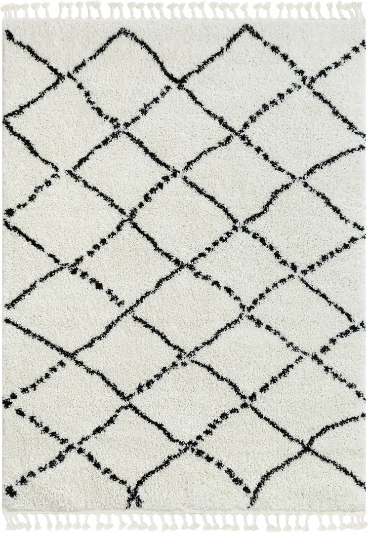 Well Woven Global Patli Moroccan Trellis Ivory Shag Rug 1 Well Woven Global Patli Moroccan Trellis Ivory Shag Rug