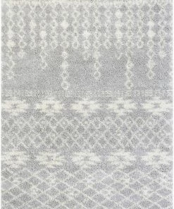 Well Woven Tozi Moroccan Tribal Grey Shag Rug