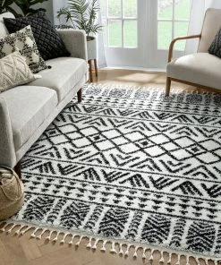 Well Woven Global Tayanna Tribal Moroccan Ivory Shag Rug