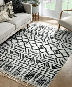 Well Woven Global Tayanna Tribal Moroccan Ivory Shag Rug