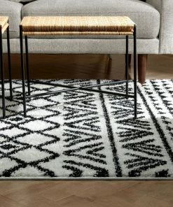 Well Woven Global Tayanna Tribal Moroccan Ivory Shag Rug