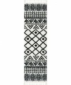 Well Woven Global Tayanna Tribal Moroccan Ivory Shag Rug