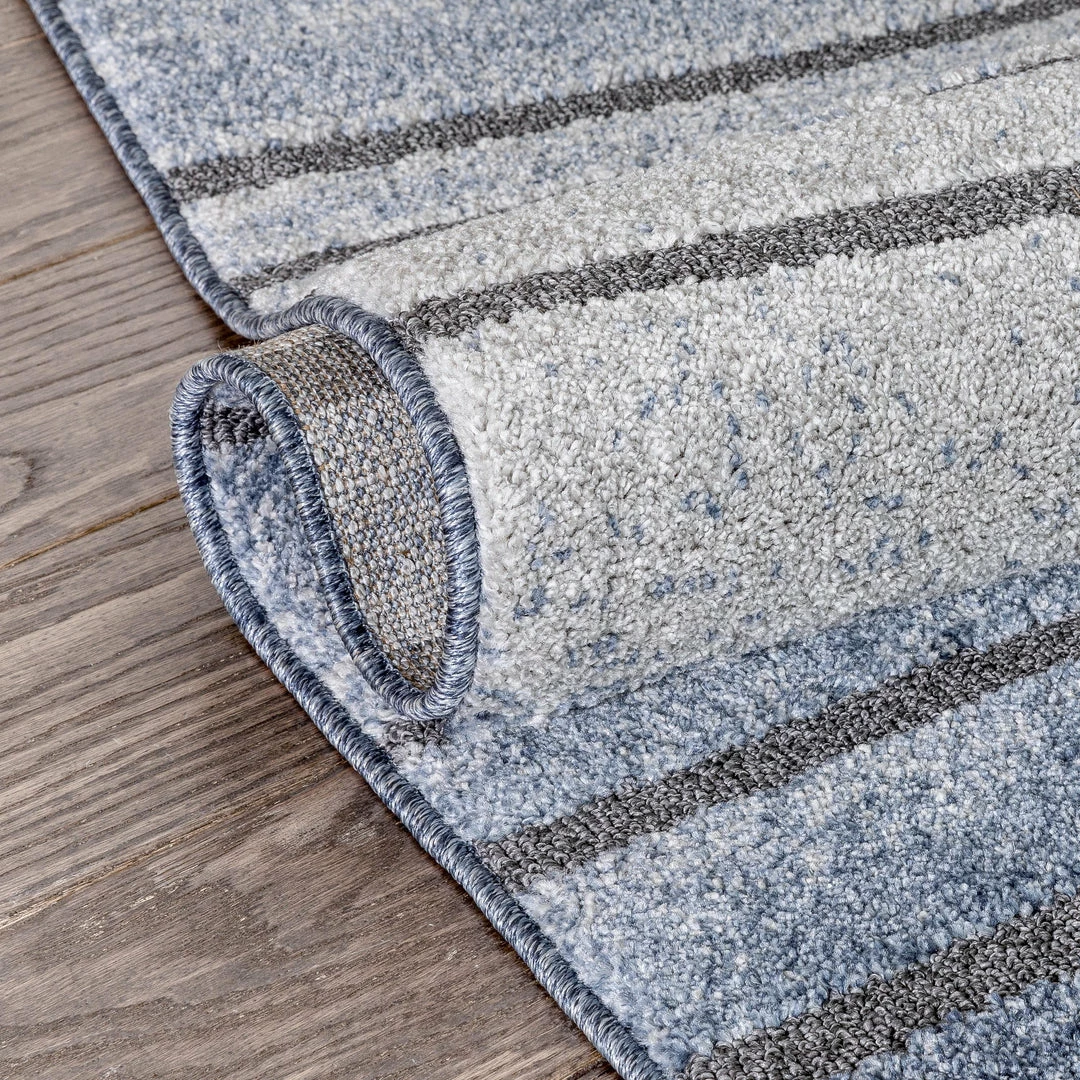 Well Woven Bauer Blue Modern Solid And Striped Rug Vintage 7 Well Woven Bauer Blue Modern Solid And Striped Rug Vintage