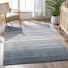 Well Woven Bauer Blue Modern Solid And Striped Rug Vintage