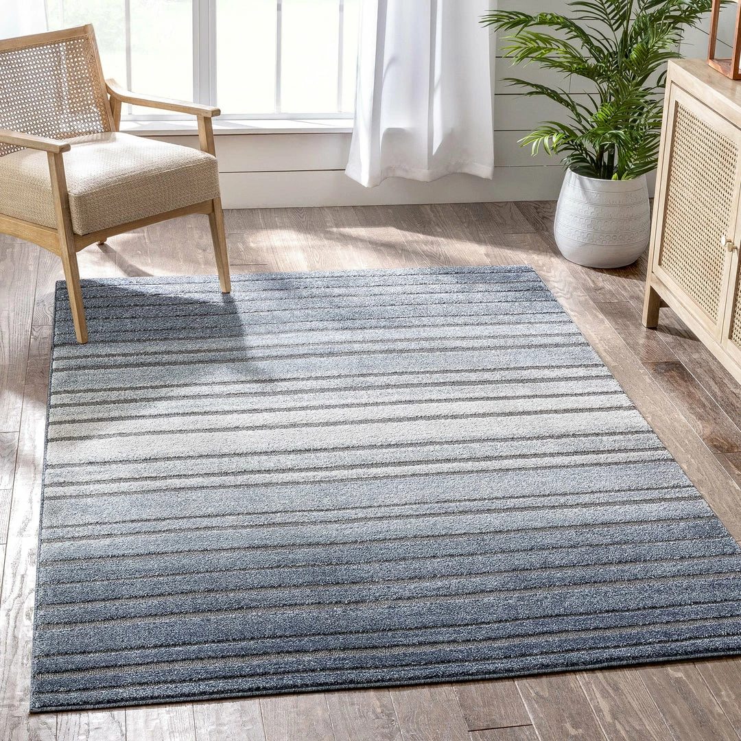 Well Woven Bauer Blue Modern Solid And Striped Rug Vintage 1 Well Woven Bauer Blue Modern Solid And Striped Rug Vintage