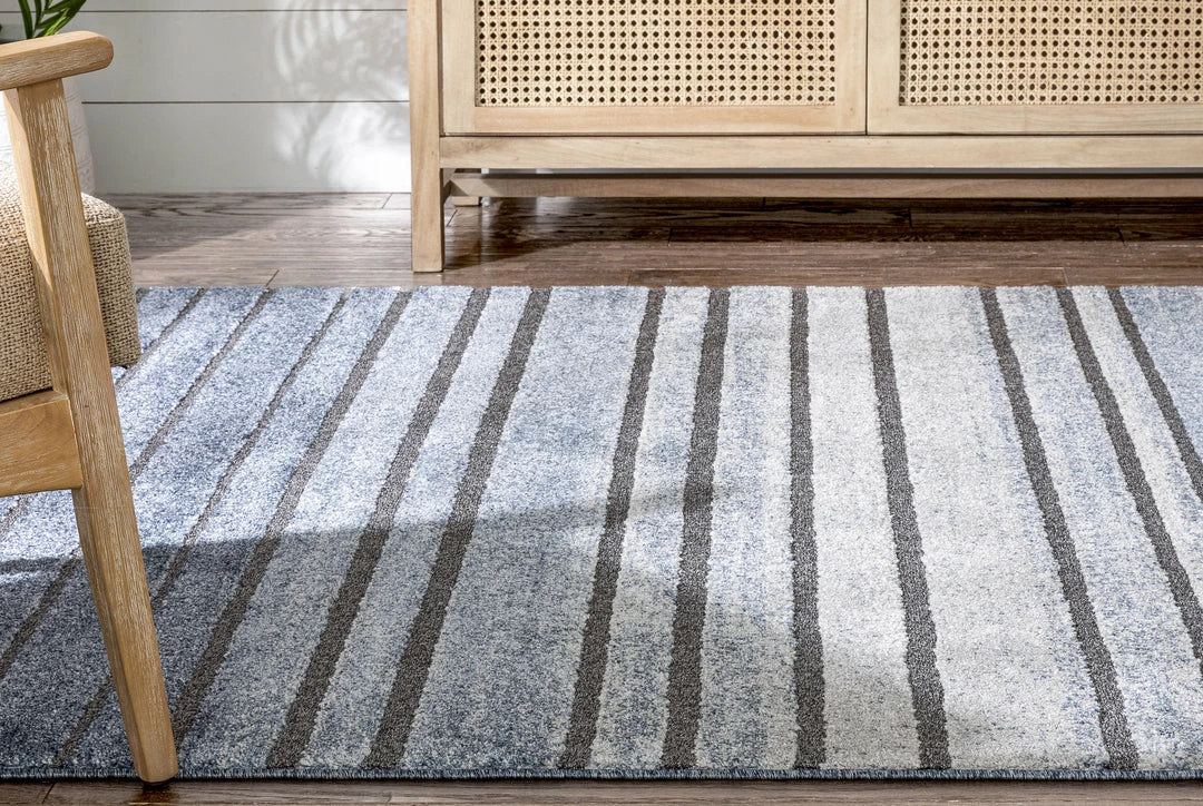 Well Woven Bauer Blue Modern Solid And Striped Rug Vintage 6 Well Woven Bauer Blue Modern Solid And Striped Rug Vintage