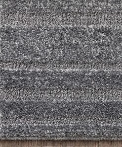 Well Woven Vintage Bauer Grey Modern Solid And Striped Rug