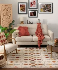 Well Woven Global Baikal Bohemian Vintage Tribal Diamond Beige Rug