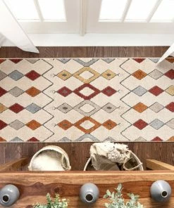 Well Woven Global Baikal Bohemian Vintage Tribal Diamond Beige Rug