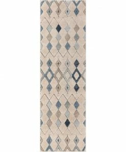 Well Woven Baikal Bohemian Vintage Tribal Diamond Blue Rug