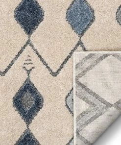 Well Woven Baikal Bohemian Vintage Tribal Diamond Blue Rug