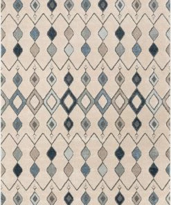 Well Woven Baikal Bohemian Vintage Tribal Diamond Blue Rug