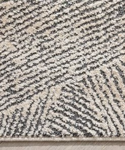 Well Woven Enzo Tribal Geometric Lines Beige Distressed High-Low Rug