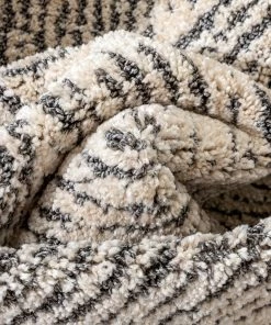 Well Woven Enzo Tribal Geometric Lines Beige Distressed High-Low Rug