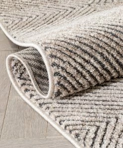 Well Woven Hugo Tribal Geometric Beige Distressed High-Low Rug