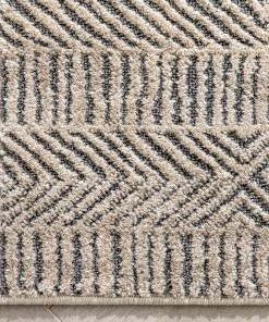 Well Woven Hugo Tribal Geometric Beige Distressed High-Low Rug