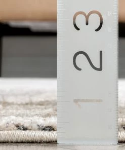 Well Woven Hugo Tribal Geometric Beige Distressed High-Low Rug