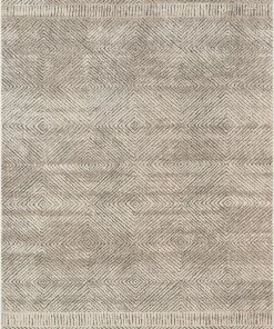 Well Woven Hugo Tribal Geometric Beige Distressed High-Low Rug