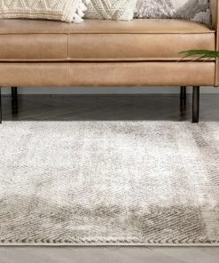 Well Woven Hugo Tribal Geometric Beige Distressed High-Low Rug