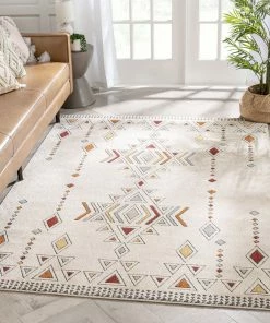 Well Woven Huron Bohemian Vintage Tribal Beige Rug Global