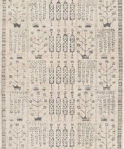 Well Woven Marina Tribal Geometric Pattern Beige Distressed High-Low Rug Global