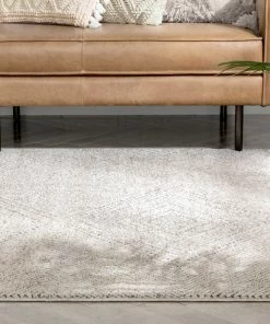 Well Woven Carlota Tribal Moroccan Diamond Beige Distressed High-Low Rug