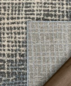 Well Woven Julen Tribal Plaid Distressed Blue Distressed High-Low Rug Global