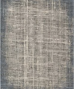 Well Woven Julen Tribal Plaid Distressed Blue Distressed High-Low Rug Global