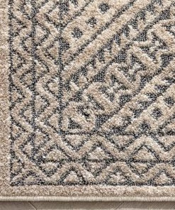 Well Woven Lyre Tribal Mosaic Tile-Work Beige & Grey Distressed High-Low Rug Global