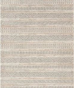 Well Woven Fresco Tribal Geometric Beige Distressed High-Low Rug Global