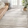 Well Woven Fresco Tribal Geometric Beige Distressed High-Low Rug Global