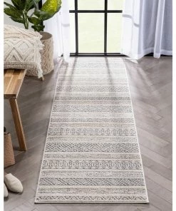Well Woven Fresco Tribal Geometric Beige Distressed High-Low Rug Global