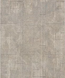 Well Woven Global Donna Tribal Geometric Abstract Beige Distressed High-Low Rug