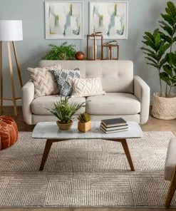 Well Woven Global Donna Tribal Geometric Abstract Beige Distressed High-Low Rug