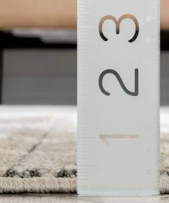 Well Woven Global Mateo Tribal Geometric Coastal Lines Beige Distressed High-Low Rug