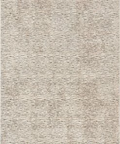 Well Woven Global Mateo Tribal Geometric Coastal Lines Beige Distressed High-Low Rug