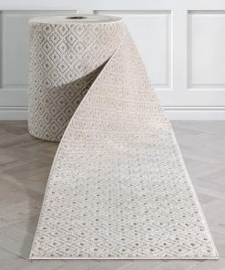 Well Woven Custom Size Runner Pia Tribal Geometric Diamond Pattern Beige Grey Choose Your Width X Choose Your Length Hallway Runner Rug