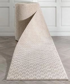 Well Woven Custom Size Runner Pia Tribal Geometric Diamond Pattern Beige Grey Choose Your Width X Choose Your Length Hallway Runner Rug