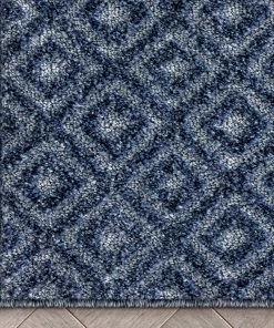 Well Woven Custom Size Runner Pia Tribal Geometric Diamond Pattern Dark Blue Choose Your Width X Choose Your Length Hallway Runner Rug