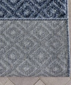 Well Woven Custom Size Runner Pia Tribal Geometric Diamond Pattern Dark Blue Choose Your Width X Choose Your Length Hallway Runner Rug