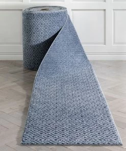 Well Woven Custom Size Runner Pia Tribal Geometric Diamond Pattern Light Blue Choose Your Width X Choose Your Length Hallway Runner Rug