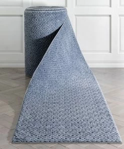 Well Woven Custom Size Runner Pia Tribal Geometric Diamond Pattern Light Blue Choose Your Width X Choose Your Length Hallway Runner Rug