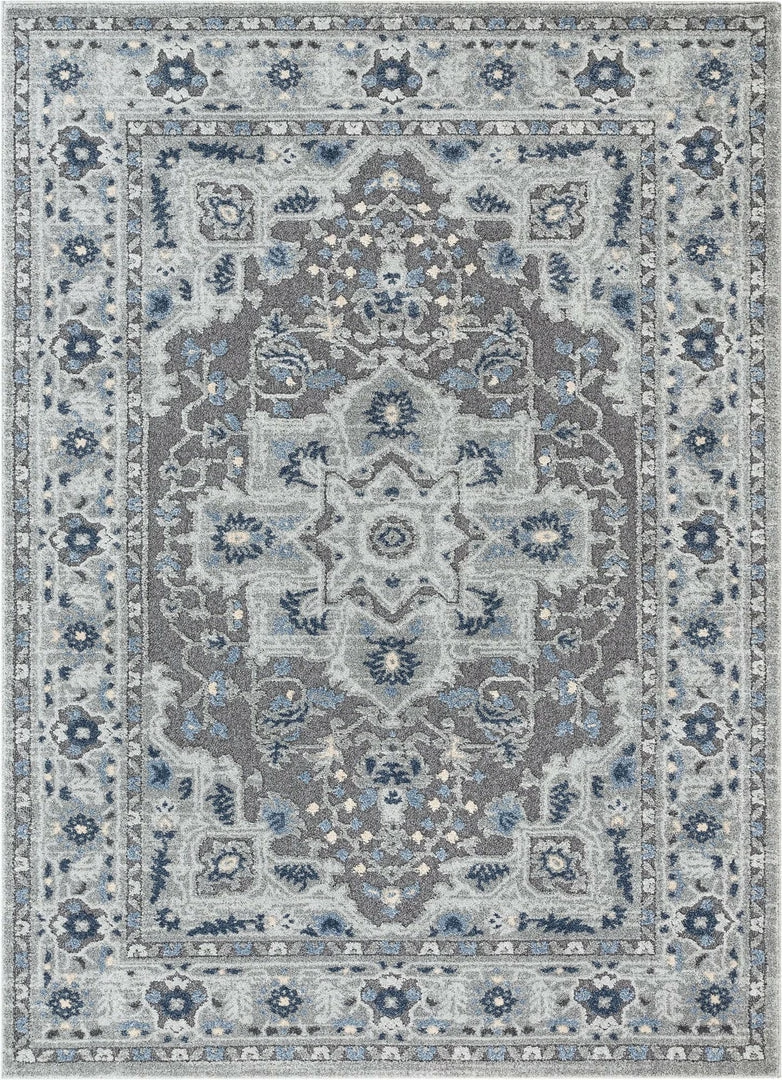 Well Woven Vintage Georgina Grey Modern Medallion Rug 1 Well Woven Vintage Georgina Grey Modern Medallion Rug