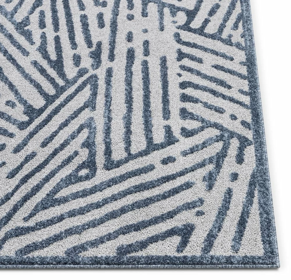 Well Woven Tukker Blue Tribal Modern Geometric Lines Rug Vintage 3 Well Woven Tukker Blue Tribal Modern Geometric Lines Rug Vintage