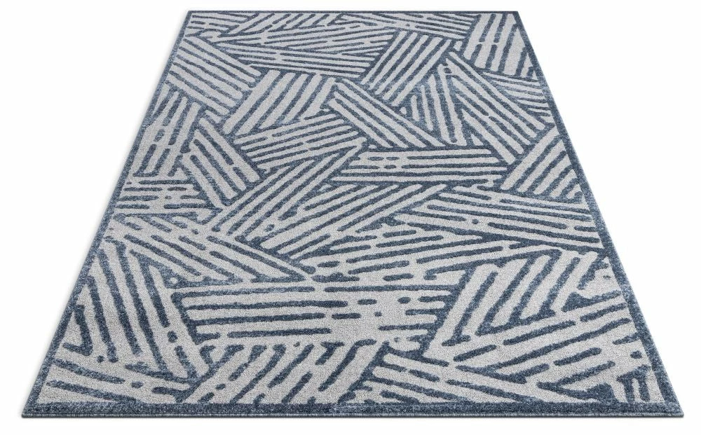 Well Woven Tukker Blue Tribal Modern Geometric Lines Rug Vintage 5 Well Woven Tukker Blue Tribal Modern Geometric Lines Rug Vintage